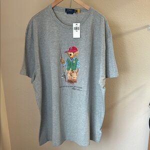 NWT Polo by Ralph Lauren Gray T-Shirt with Bear Graphic